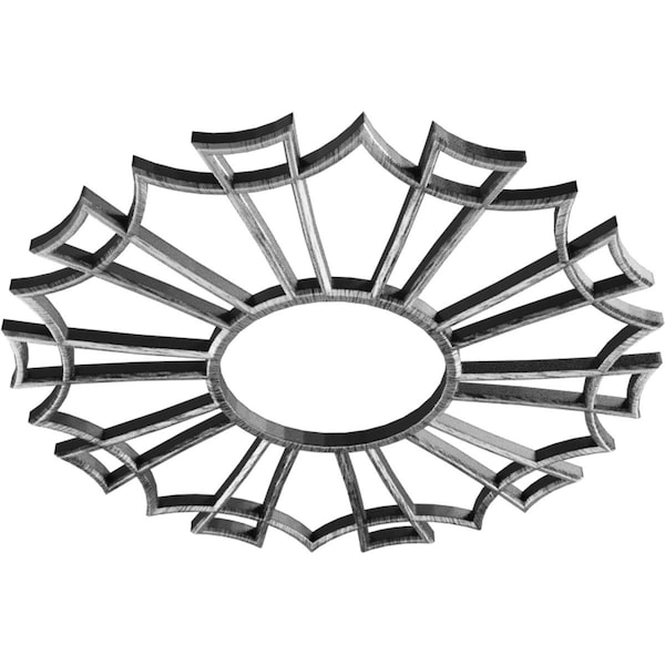 Augustus Architectural Grde PVC Pierced Ceiling Medallion, Antiqued Silver, 28OD X 9 7/8ID X 3/4P